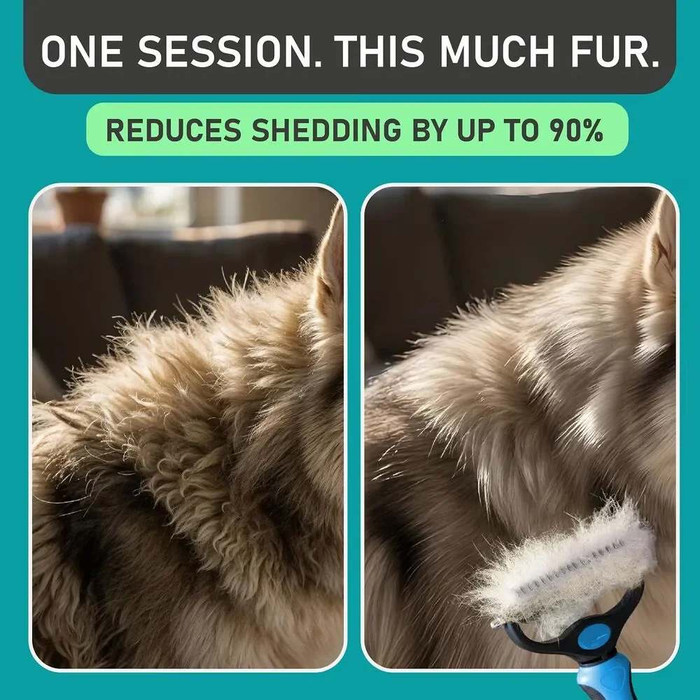 Maxpower Planet Original Pet Grooming Rake Double-Sided Deshedding Dematting